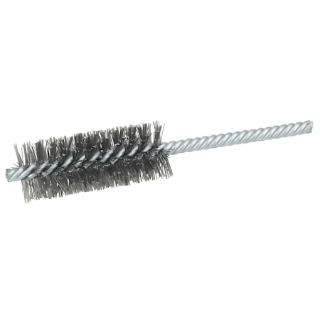 Weiler 1" Power Tube Brush, .006" Steel Wire Fill, 2-1/2" Brush Length 21114